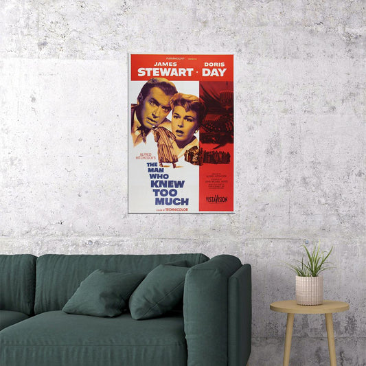 The Man Who Knew To Much Movie Drama Thriller Action Poster Wall Art Print Home Wall Decor - xonomax