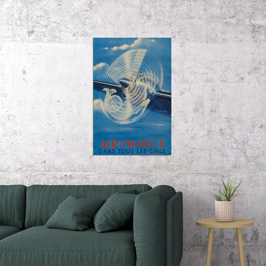 Air France In All Skies Vintage Airline Travel Poster Wall Art Print Home Wall Decor - xonomax