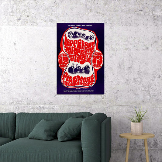 Grateful Dead Jefferson Airplane Fillmore Concert Poster Wall Art Print Home Wall Decor - xonomax