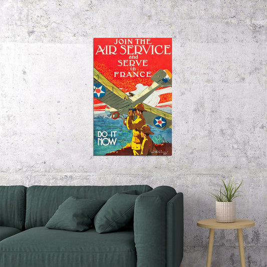French Air Service World War 1 Vintage Style Poster Wall Art Print Home Wall Decor - xonomax
