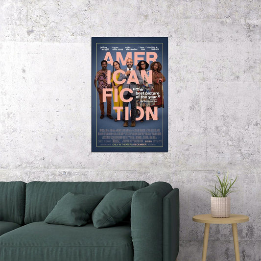 American Fiction Comedy Drama Movie Cinema Film Poster Wall Art Print Home Wall Decor - xonomax