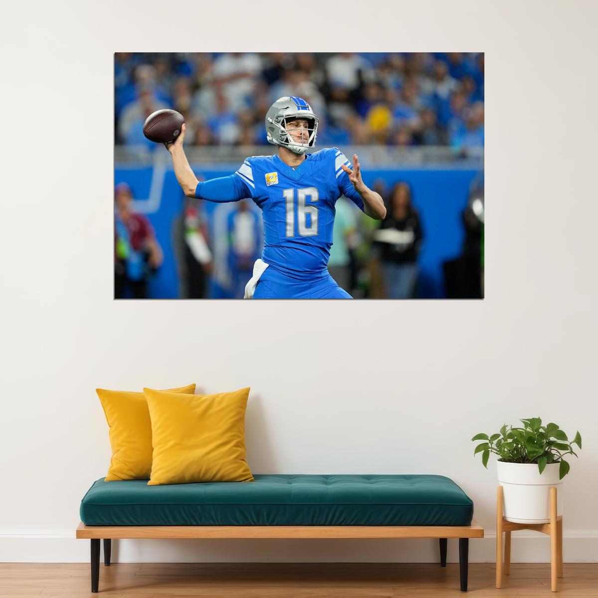 Jared Goff Football Player American Athlete Sport Poster Wall Art Print Home Wall Decor