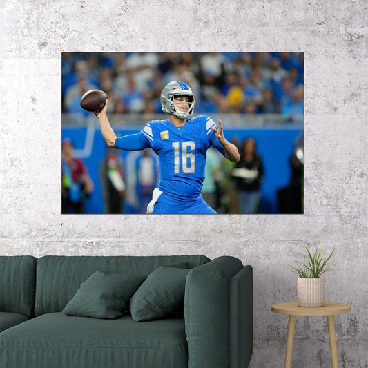 Jared Goff Football Player American Athlete Sport Poster Wall Art Print Home Wall Decor - xonomax