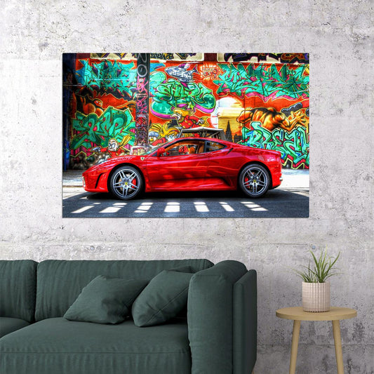 Red Supercar Sport Car Luxury Car Gift Poster Wall Art Print Home Wall Decor - xonomax