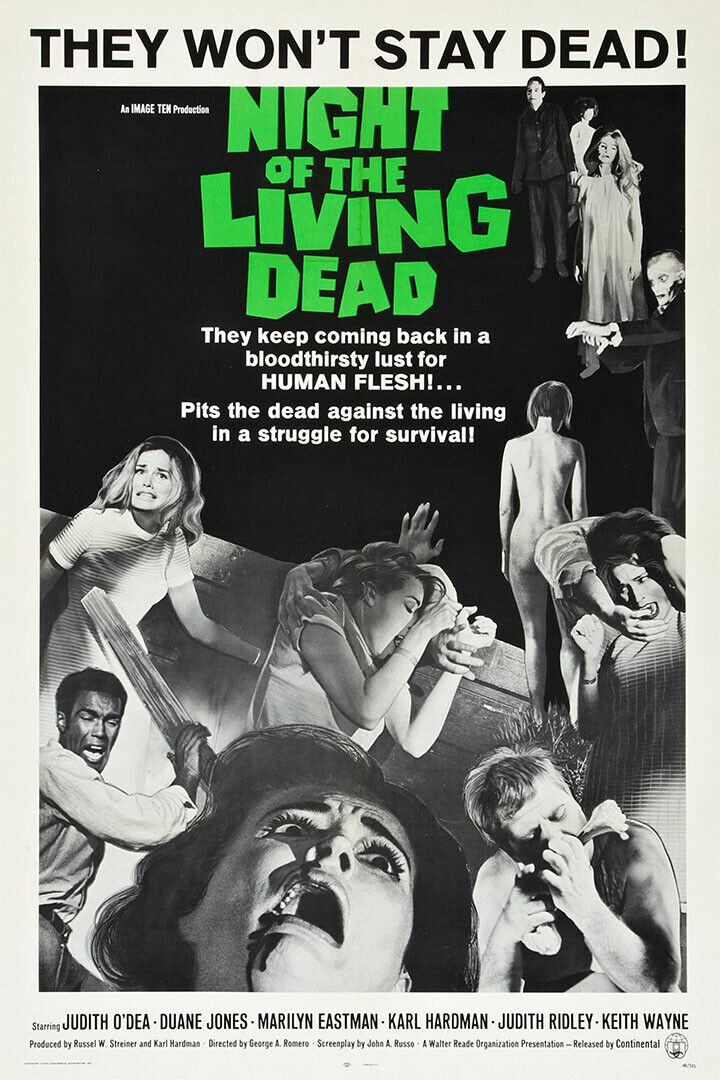 Night Of The Living Dead Classic Horror Movie Poster Wall Art Print Home Wall Decor - xonomax