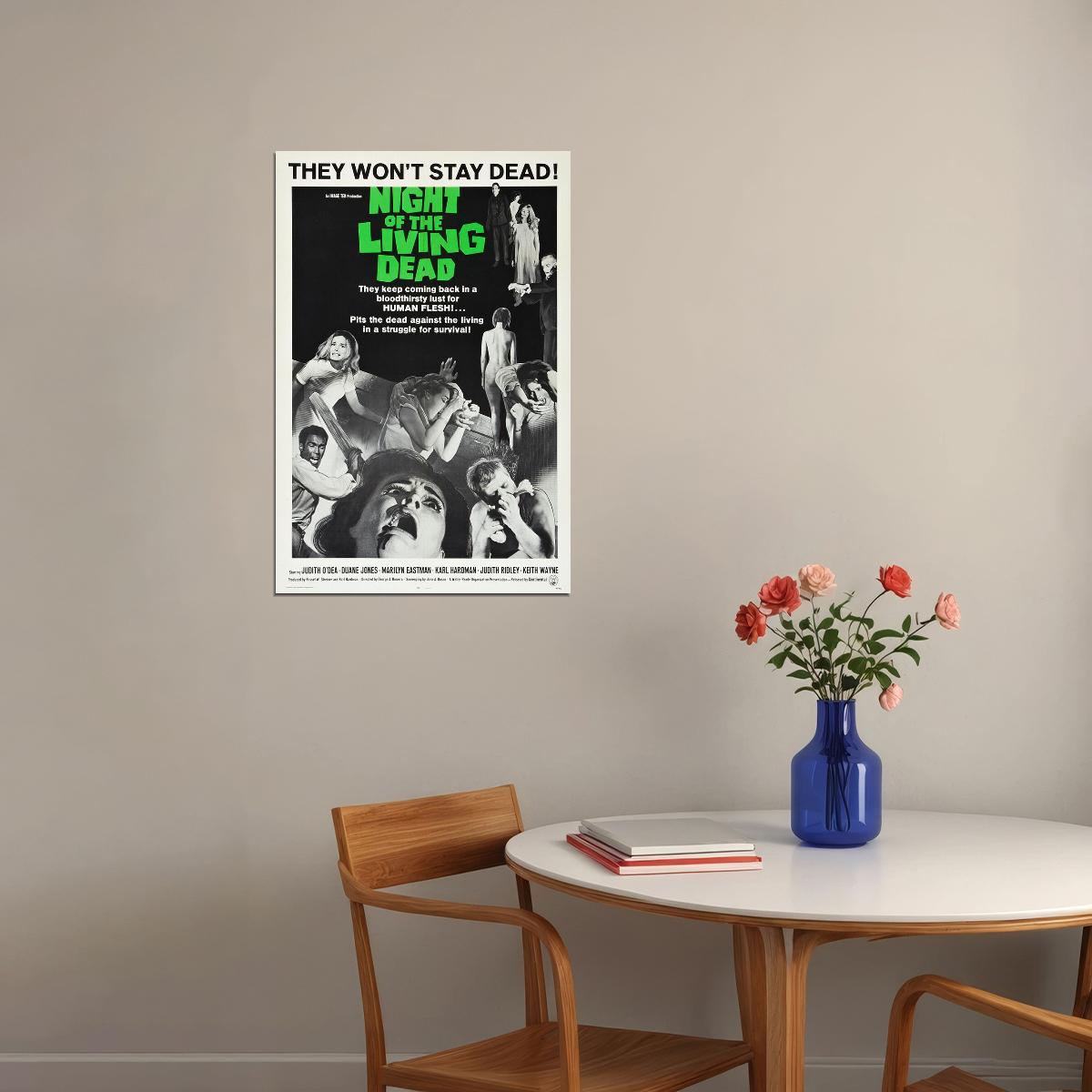 Night Of The Living Dead Classic Horror Movie Poster Wall Art Print Home Wall Decor - xonomax