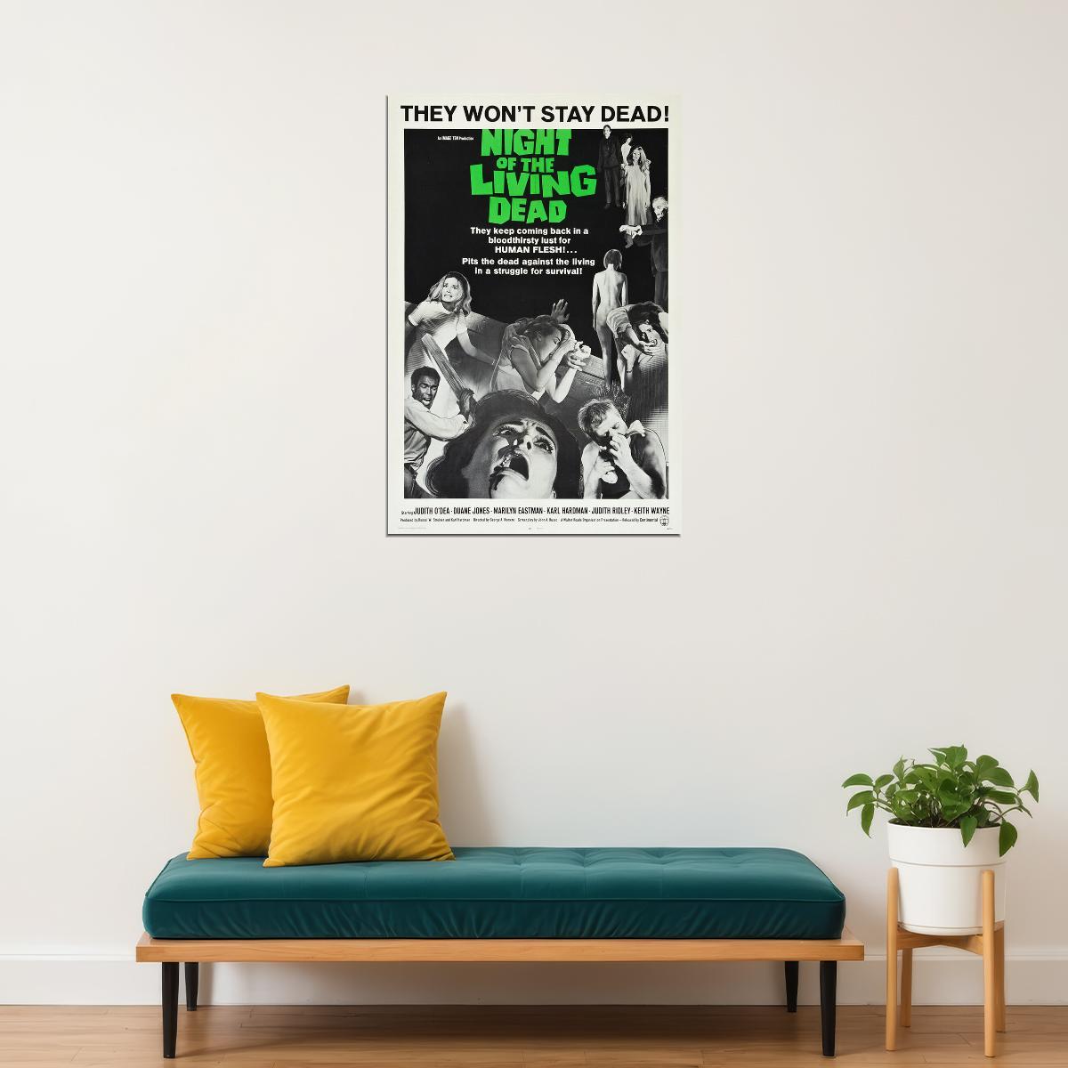 Night Of The Living Dead Classic Horror Movie Poster Wall Art Print Home Wall Decor - xonomax