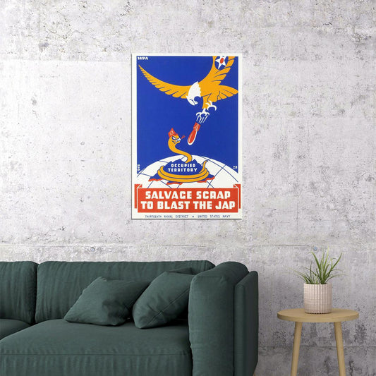 Salvage Scrap World War 2 Era Ww2 Vintage Poster Wall Art Print Home Wall Decor - xonomax