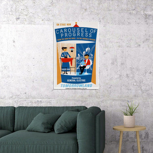 Carousel Of Progress Attraction Disneyland Vintage Poster Wall Art Print Home Wall Decor - xonomax