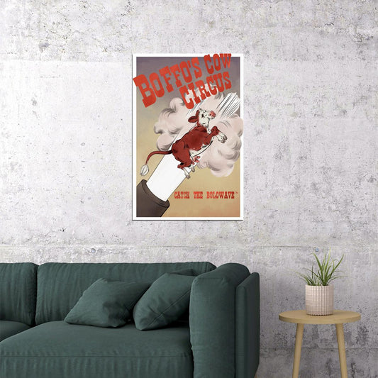 Circus Clown Carnivals Boffo's Cow Circus Vintage Poster Wall Art Print Home Wall Decor - xonomax