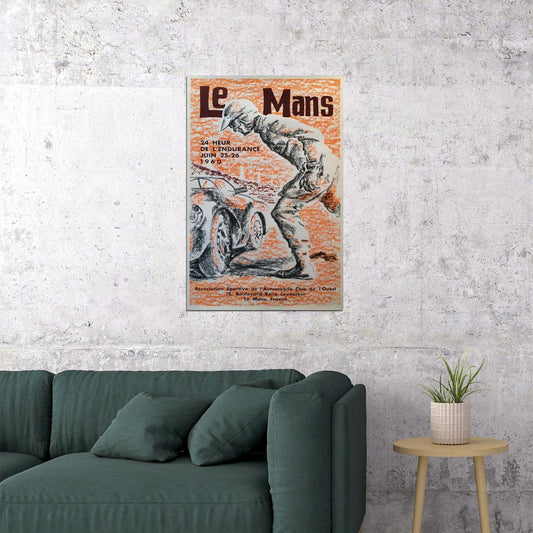 24 Hours Le Mans 1960 Vintage Racing Travel Auto Poster Wall Art Print Home Wall Decor - xonomax