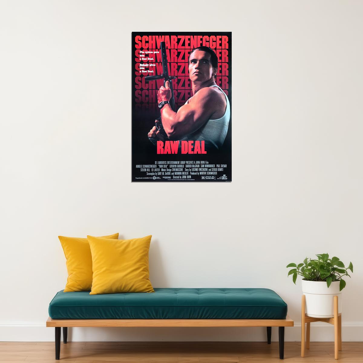 Raw Deal Movie Action Crime Thriller Adventure Poster Wall Art Print Home Wall Decor - xonomax