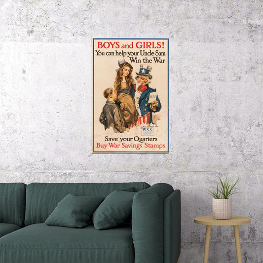 War Savings Stamps Ww2 Vintage World War 2 Poster Wall Art Print Home Wall Decor - xonomax