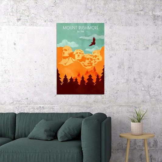 Travel Mount Rushmore Travel Vintage Style Poster Wall Art Print Home Wall Decor - xonomax