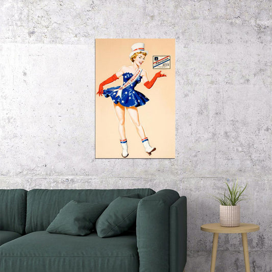American Beer Miss America Vintage Advertising Beer Wine Poster Wall Art Print Home Wall Decor - xonomax