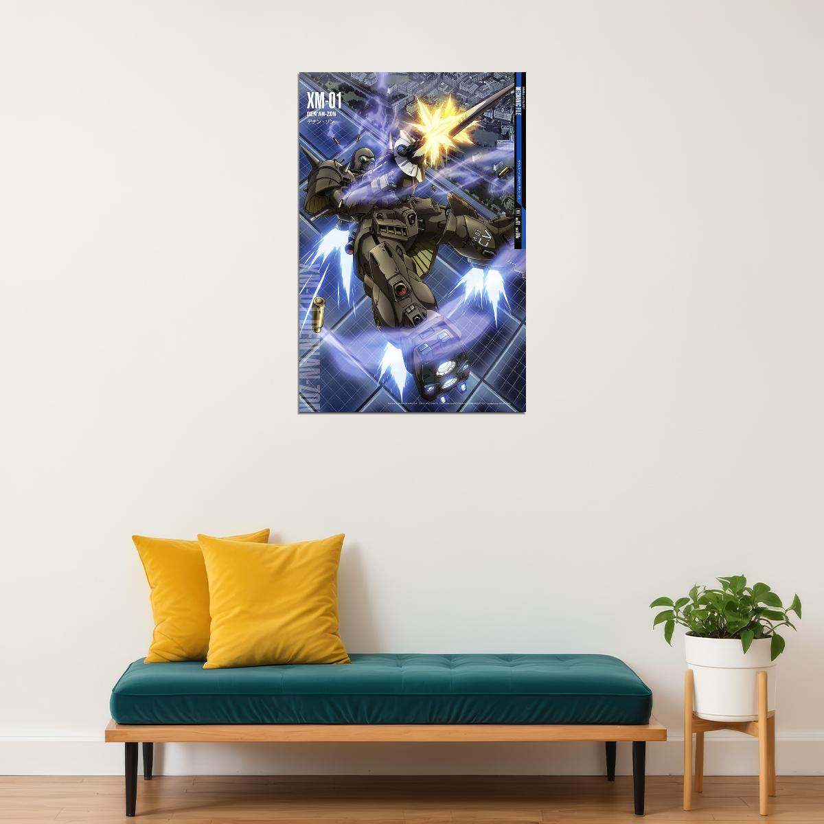 Den'an-zon Xm-01 Gundam Mechanical Japanese Anime Poster Wall Art Print Home Wall Decor - xonomax