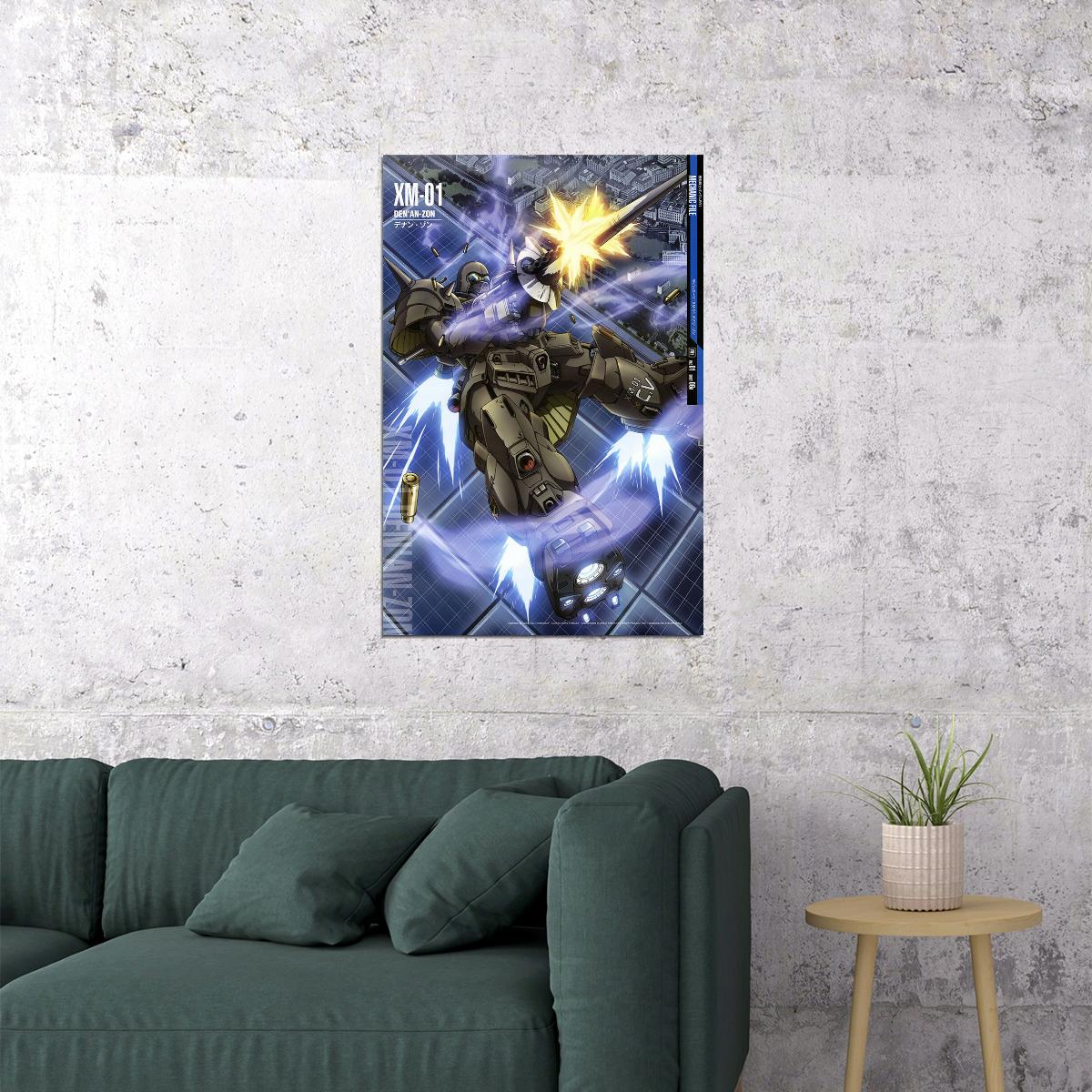 Den'an-zon Xm-01 Gundam Mechanical Japanese Anime Poster Wall Art Print Home Wall Decor - xonomax