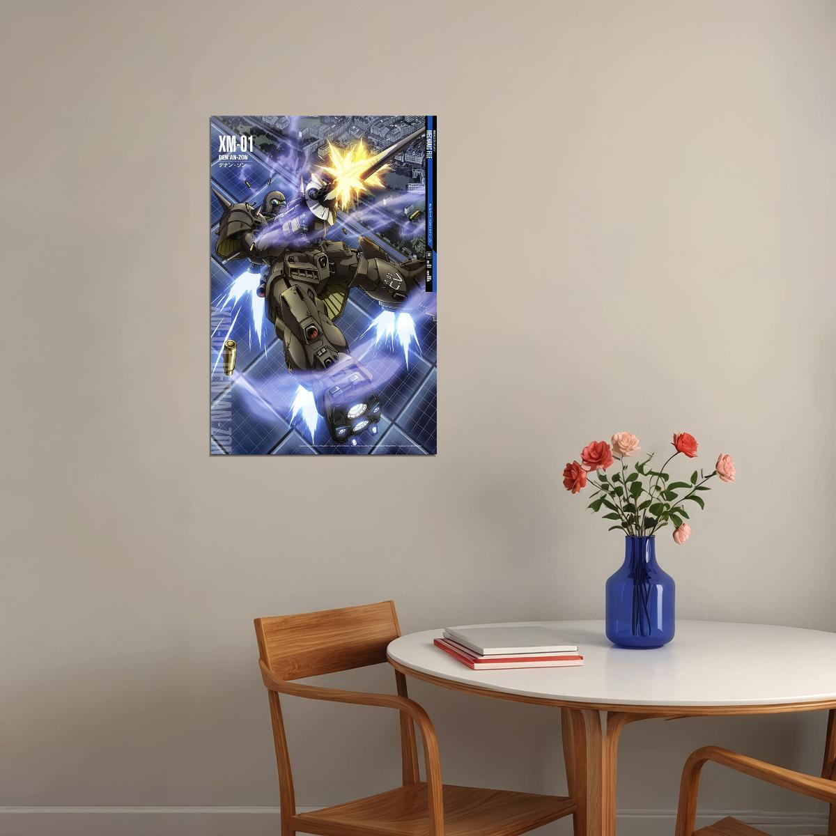 Den'an-zon Xm-01 Gundam Mechanical Japanese Anime Poster Wall Art Print Home Wall Decor - xonomax