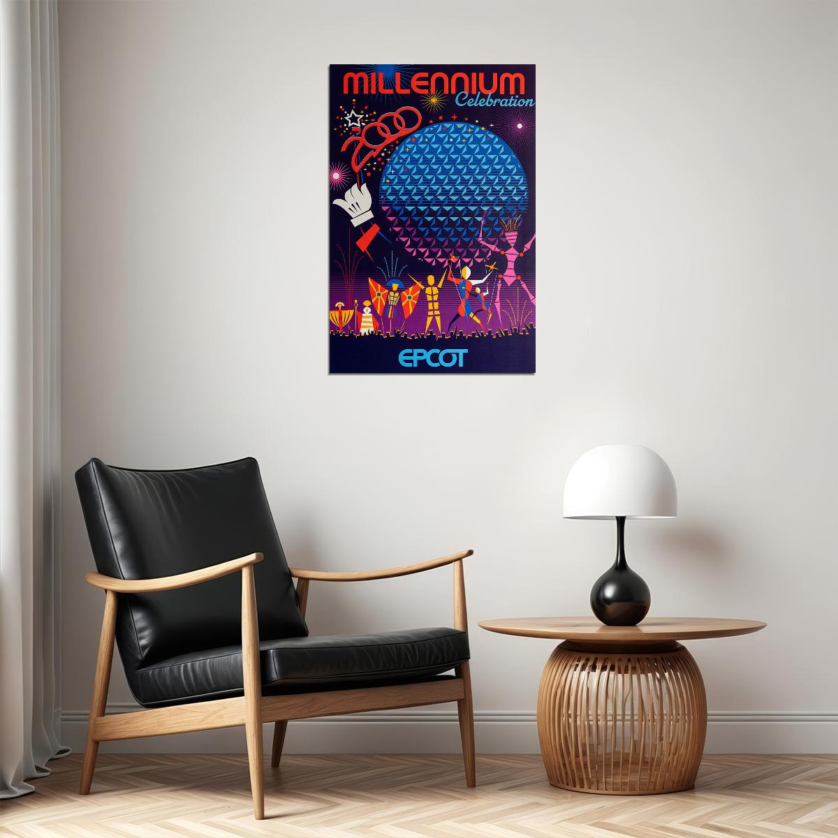 Epcot Center Attraction Millennium Celebration Poster Wall Art Print Home Wall Decor - xonomax