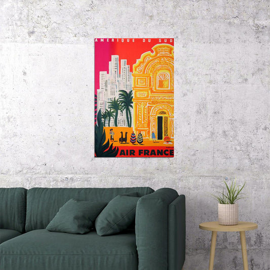 Air France South America Airline Vintage Travel Poster Wall Art Print Home Wall Decor - xonomax