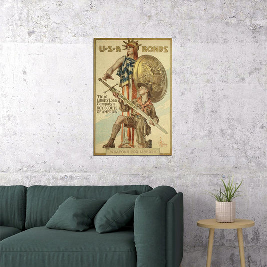 Boy Scouts Liberty Loan World War 1 Vintage Style Poster Wall Art Print Home Wall Decor - xonomax