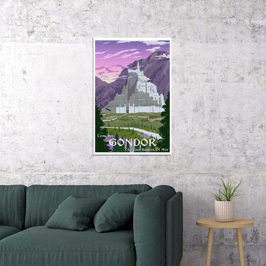 Come See Gondor Lord Of The Rings The Hobbit Travel Poster Wall Art Print Home Wall Decor - xonomax