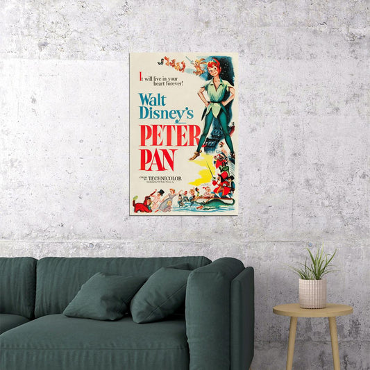 Peter Pan 1952 Animation Adventure Family Comedy Poster Wall Art Print Home Wall Decor - xonomax