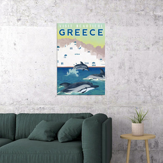 Travel Visit Beautiful Greece Travel Vintage Poster Wall Art Print Home Wall Decor - xonomax