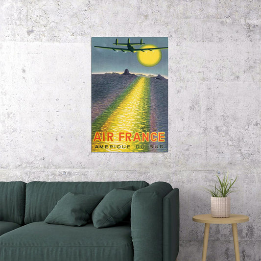 Air France South America Vintage Airline Travel Poster Wall Art Print Home Wall Decor - xonomax