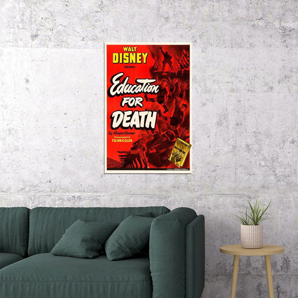Education For Death 1943 Ww2 Animation Movie Short Comedy Poster Wall Art Print Home Wall Decor - xonomax