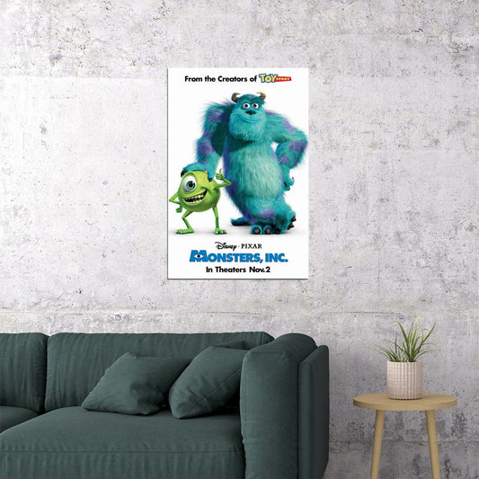 Monsters Inc 2001 Animation Movie Action Comedy Poster Wall Art Print Home Wall Decor - xonomax