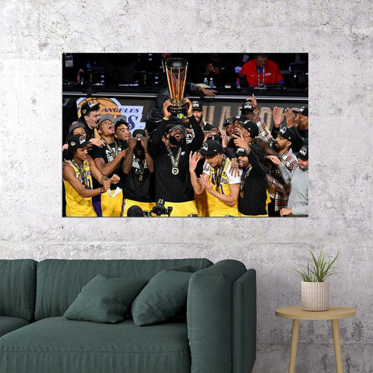Los Angeles Lakers Cup Final Match Basketball Players Poster Wall Art Print Home Wall Decor - xonomax