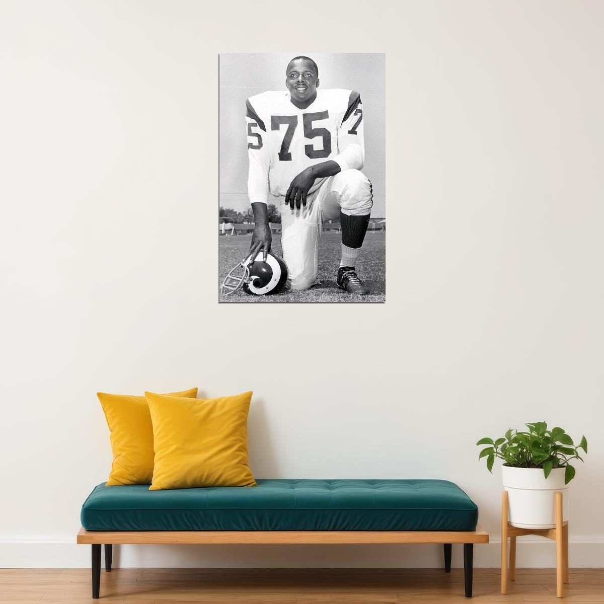Deacon Jones Los Angeles American Football Player Poster Wall Art Print Home Wall Decor - xonomax