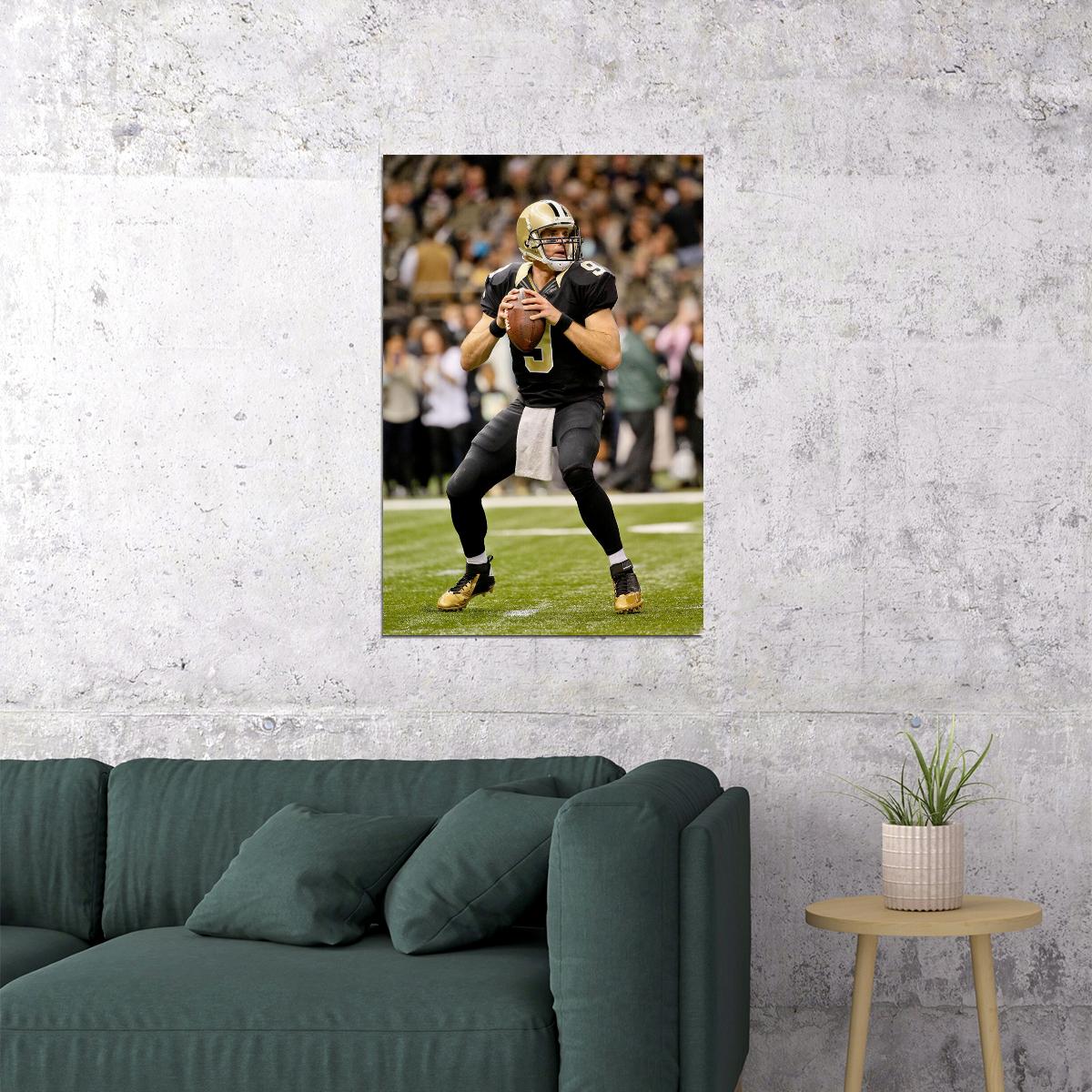 Drew Brees New Orleans American Football Player Poster Wall Art Print Home Wall Decor - xonomax
