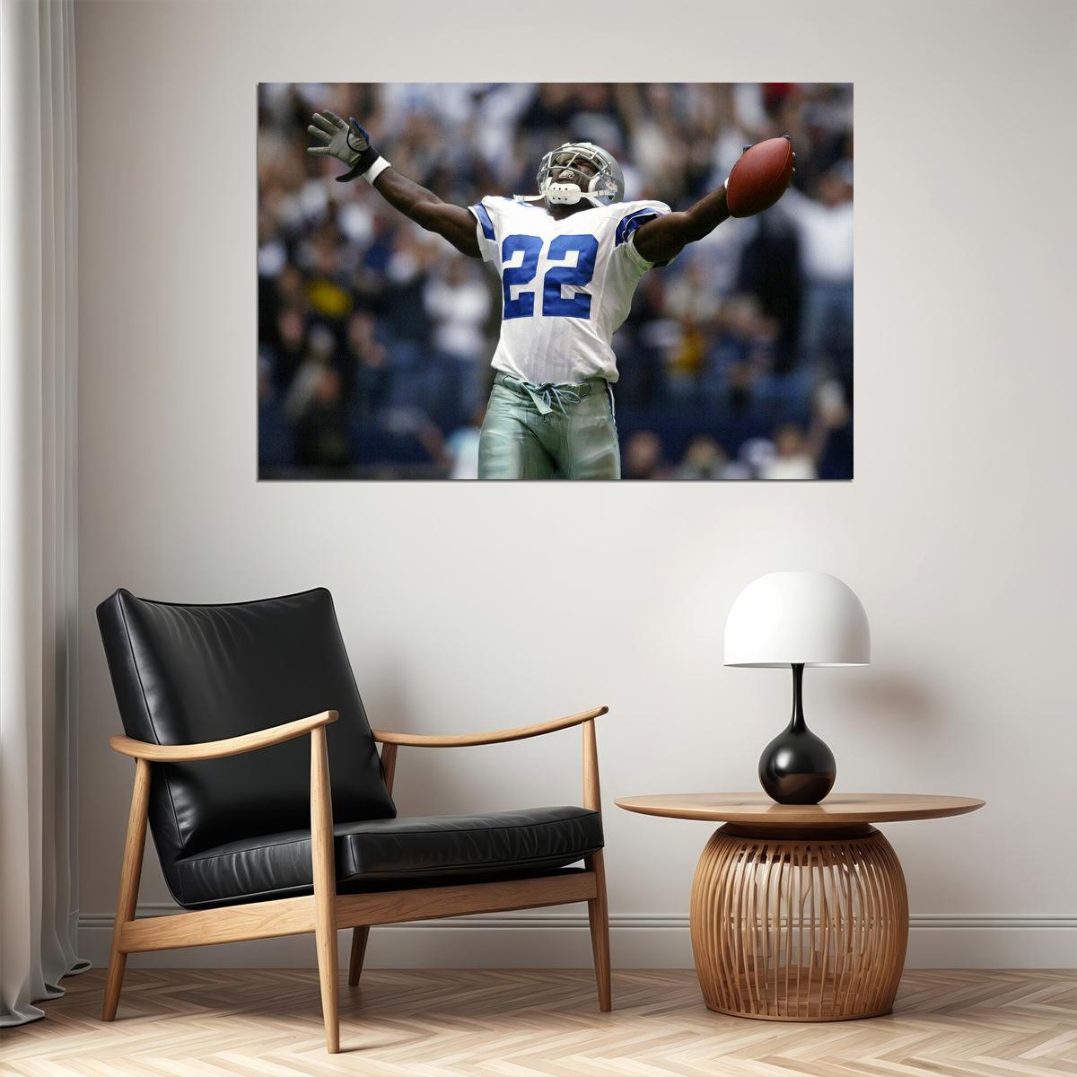 Emmitt Smith Dallas American Football Player Poster Wall Art Print Home Wall Decor - xonomax