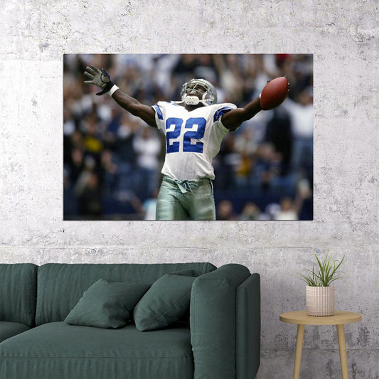Emmitt Smith Dallas American Football Player Poster Wall Art Print Home Wall Decor - xonomax