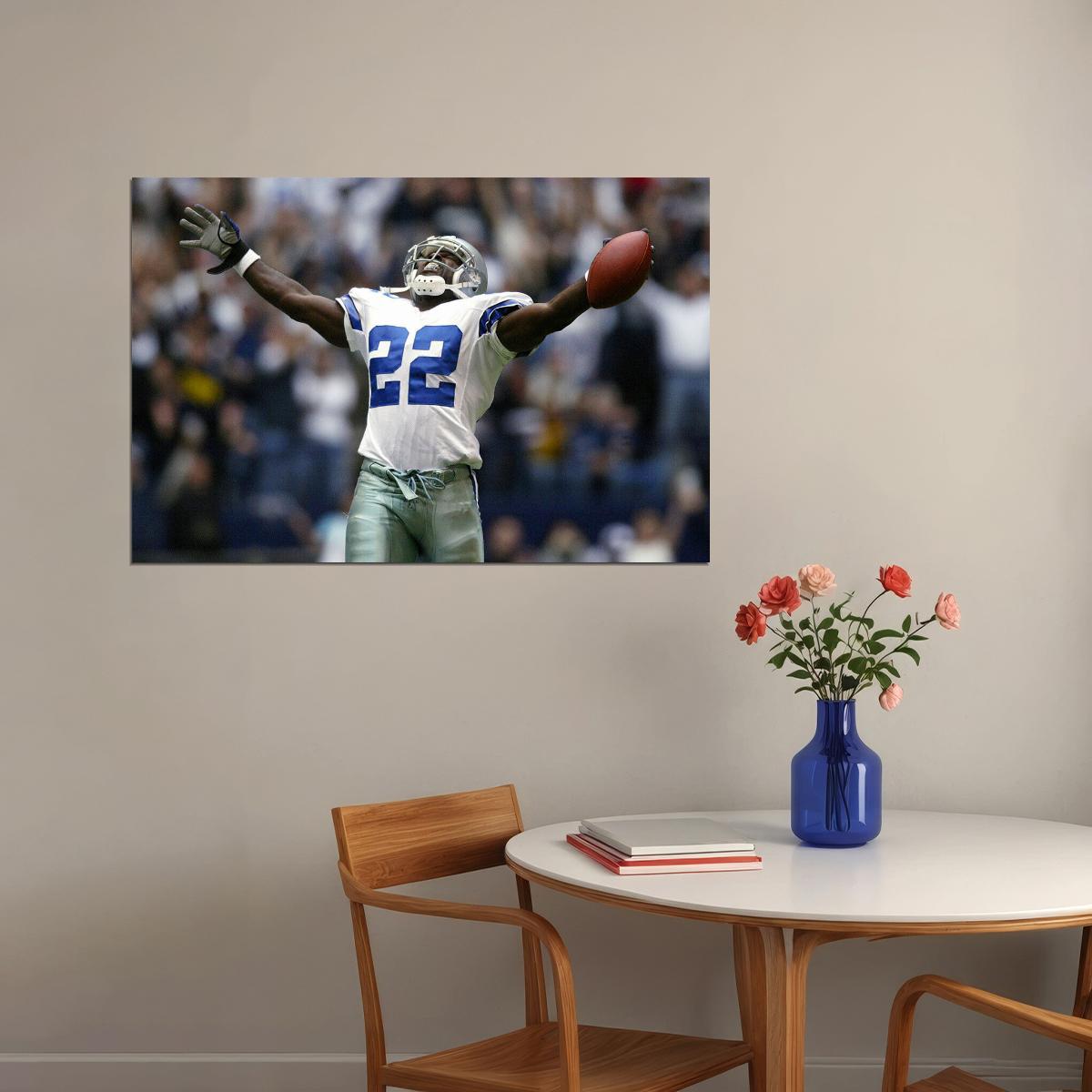 Emmitt Smith Dallas American Football Player Poster Wall Art Print Home Wall Decor - xonomax