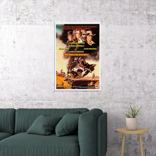 Once Upon A Time In The West Movie Western Action Poster Wall Art Print Home Wall Decor - xonomax