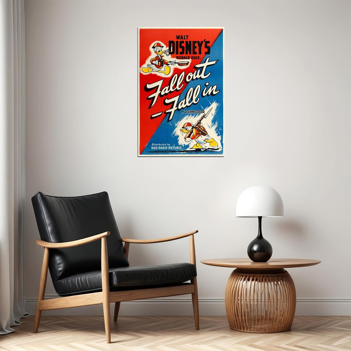 Duck Fall Out Fall In Ww2 1943 Cartoon Movie Poster Wall Art Print Home Wall Decor - xonomax