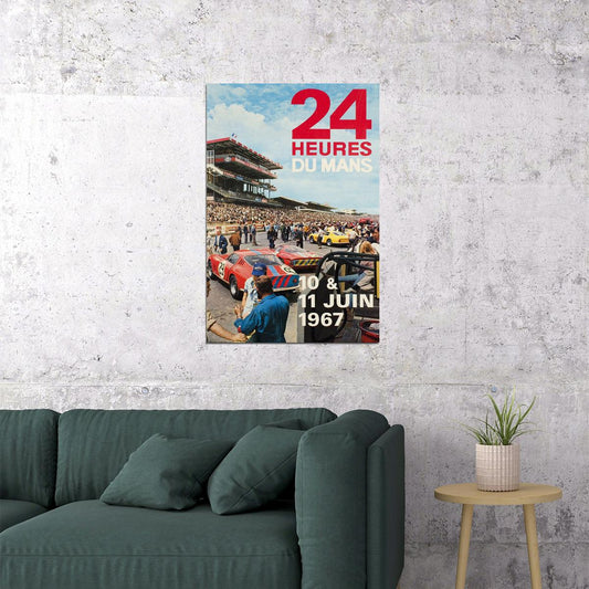 24 Hours Of Le Mans 1967 Vintage Racing Travel Poster Wall Art Print Home Wall Decor - xonomax