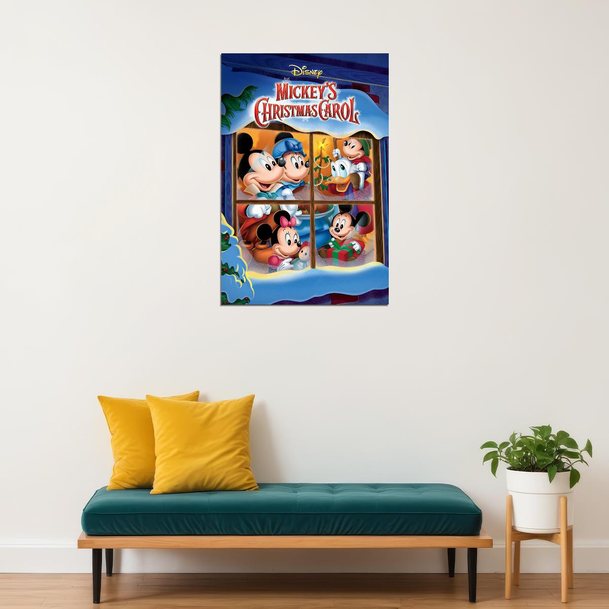 Mickey's Christmas Carol Animation Short Comedy Poster Wall Art Print Home Wall Decor - xonomax