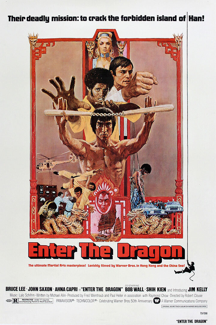 Enter The Dragon Bruce Lee Movie Action Thriller Poster Wall Art Print Home Wall Decor - xonomax