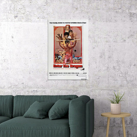 Enter The Dragon Bruce Lee Movie Action Thriller Poster Wall Art Print Home Wall Decor - xonomax