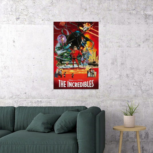 The Incredibles 2004 Animation Movie Action Adventure Poster Wall Art Print Home Wall Decor - xonomax