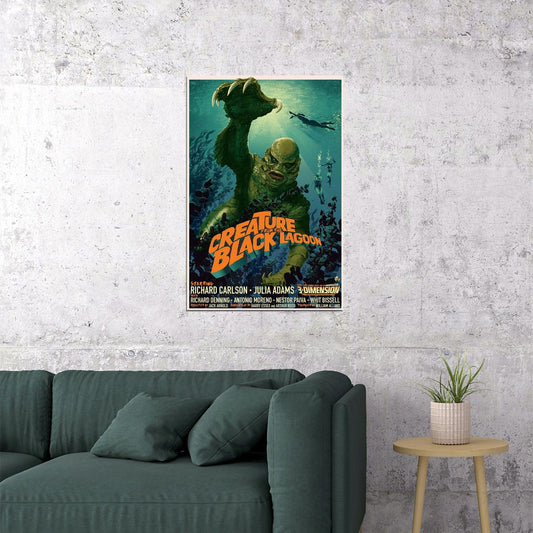Creature From The Black Lagoon Movie English Horror Action Poster Wall Art Print Home Wall Decor - xonomax