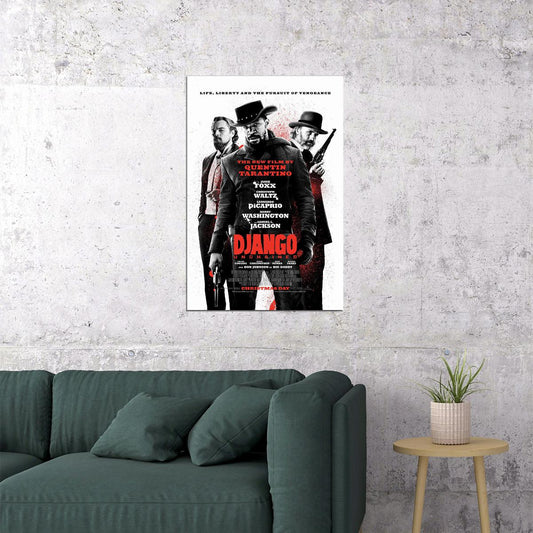 Django Unchained Movie Drama Western Action Poster Wall Art Print Home Wall Decor - xonomax