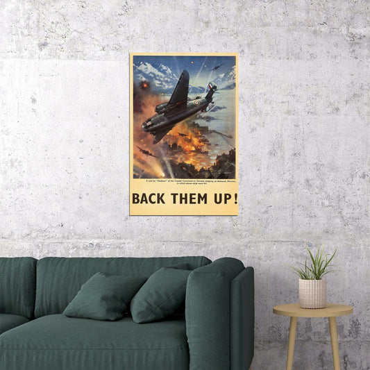 Back Them Up Raf Hudsons World War 2 Vintage Poster Wall Art Print Home Wall Decor - xonomax