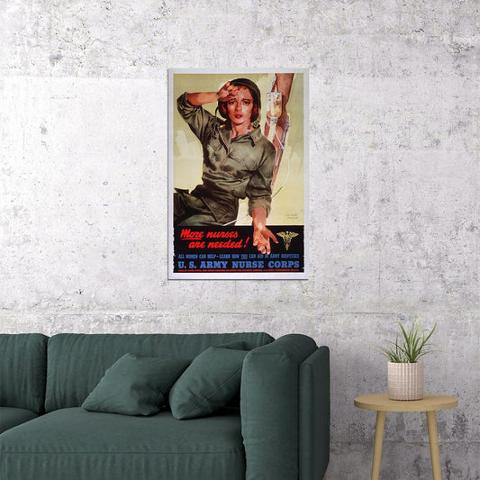 Us Army Nurse Corps World War 2 Vintage Style Poster Wall Art Print Home Wall Decor - xonomax