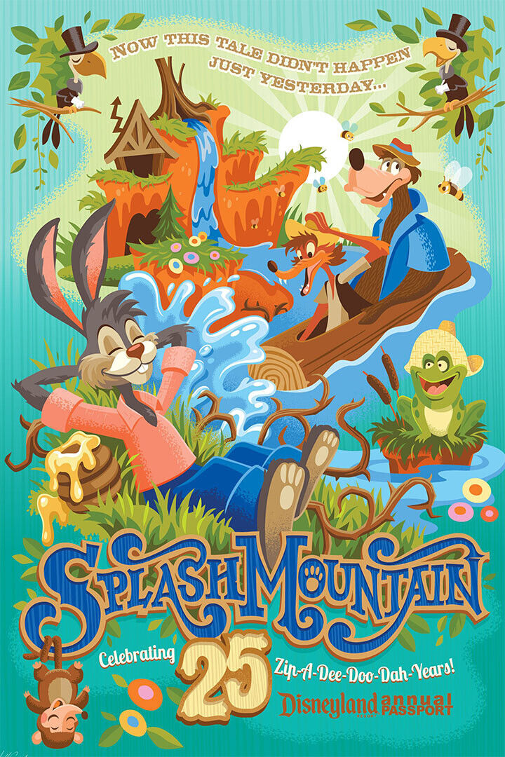 Splash Mountain Animation Movie Comedy Adventure Vintage Poster Wall Art Print Home Wall Decor