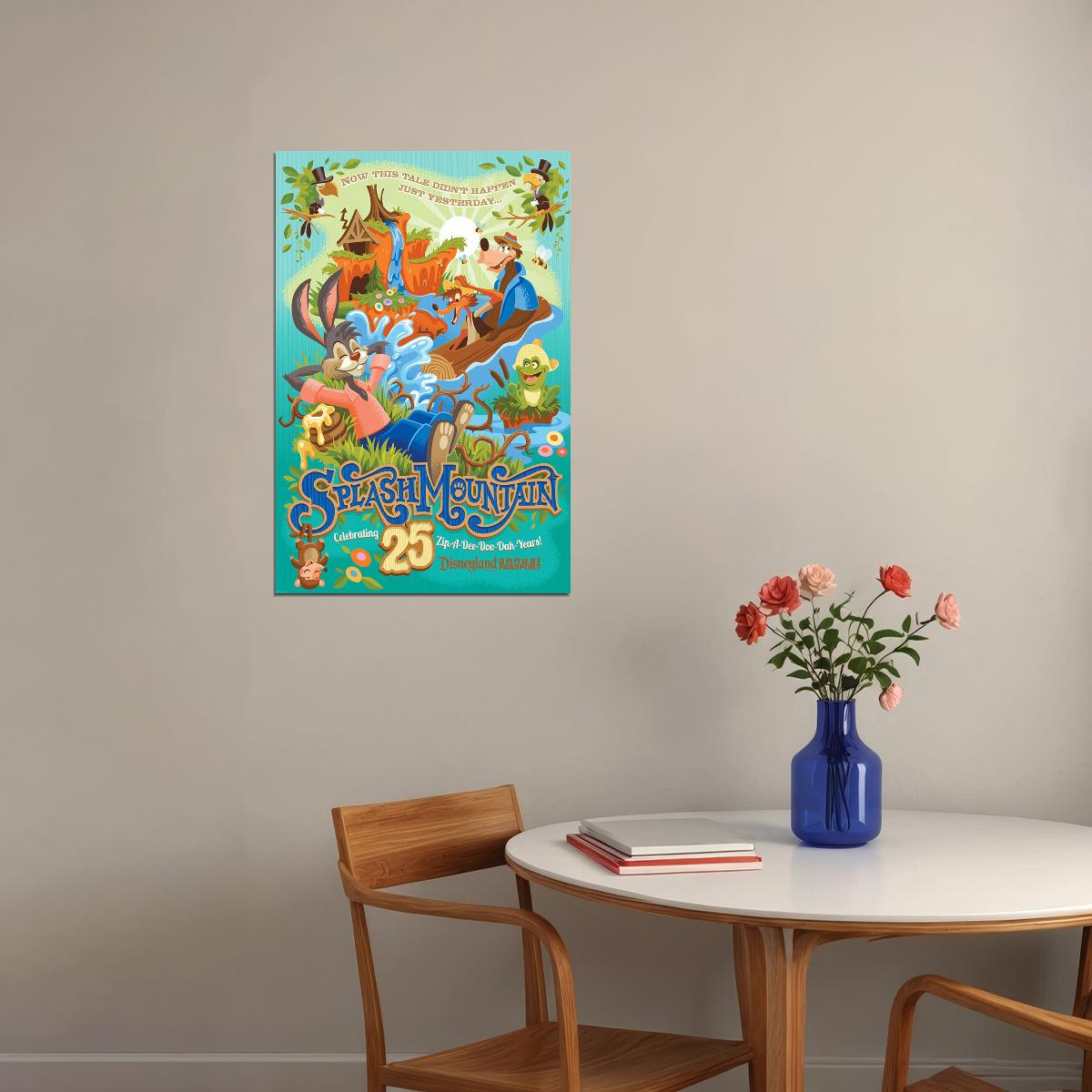 Splash Mountain Animation Movie Comedy Adventure Vintage Poster Wall Art Print Home Wall Decor